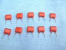 QUANTITY  OF  10   PHILIPS  0.1uF / 100nF  250V ORANGE DROP CAPACITORS