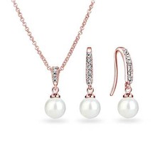 Rose Gold Plated Pearl Drop