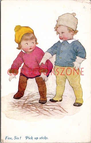 1918 rhyme postcard - five, six