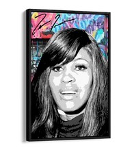 TINA TURNER GRAFFITI STYLE PORTRAIT DECOR FLOAT EFFECT CANVAS WALL ART PRINT
