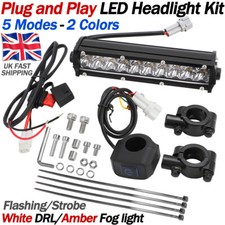 5 Modes LED Headlight Light Bar Lighting Kit For Honda Kawasaki Yamaha Pit Bike