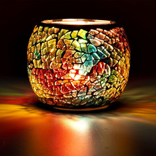 Mosaic Glass Candle Holder/Tea