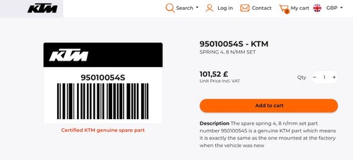 Ktm freeride fork springs - freeride, f/fork