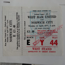 COMPLETE TICKET STUB-  WEST