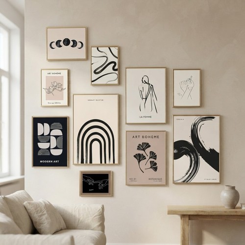 Abstract black and - abstract, beige