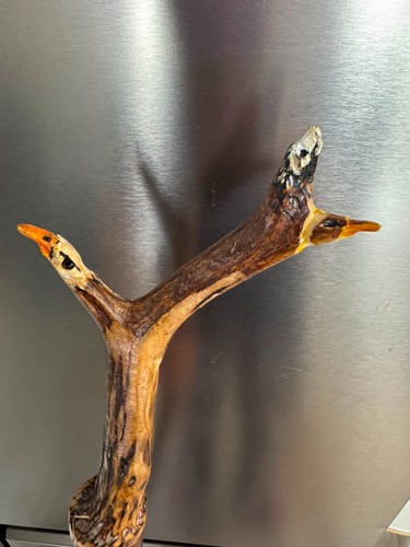 Hand made walking stick - hand, deer