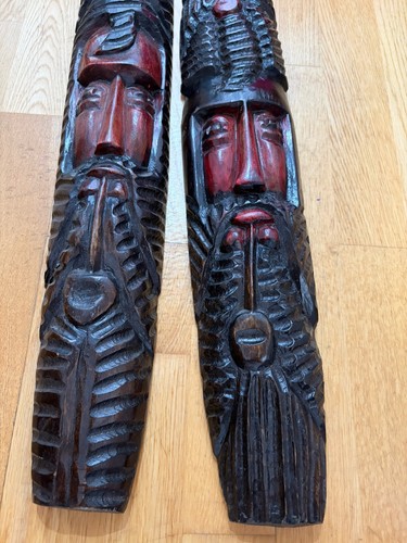 Hand carved wooden tribal - wooden,