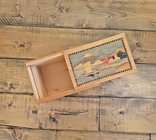 Vtg japanese inlaid - inlaid, wood