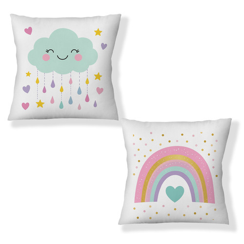 Cloud rainbow cushion covers - rainbow,