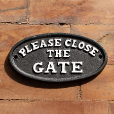 Black Cast Iron 'Please Close