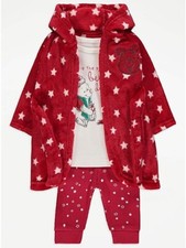 Disney Baby Girls Boys WINNIE THE POOH Christmas Pyjamas PJs & Dressing Gown Set