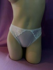 Ex Store Ladies,White, High Leg,Cotton Rich Knickers, Brief - Floral embroidery 