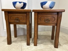 Pair of small sturdy NF Meuble French Oak Single Drawer Bedside Drawers Tables