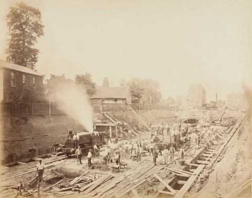 Old train photo construction - train,