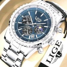 LIGE Mens Chronograph
