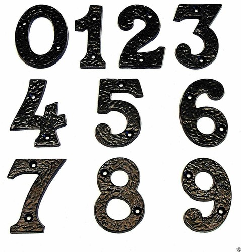 Black door numbers thick - numbers,