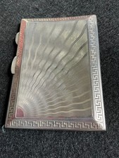 Fabulous! ART DECO Sun ray design Cigarette  / card Case  1924 hallmarked Silver