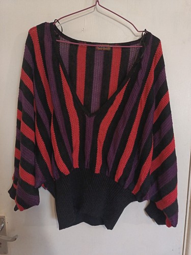 80s style batwing knitted top - 80s,