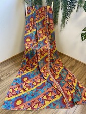 Kantha Patchwork Single Cotton Quilted Bedspread Red Yellow Blue Hand stitched