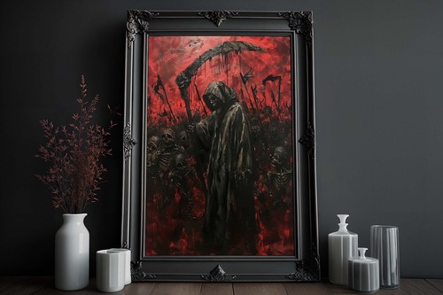 Gothic print grim reaper - print,