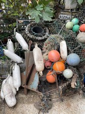 Collection of misc vintage fishing floats, crab/lobster pots - collection only