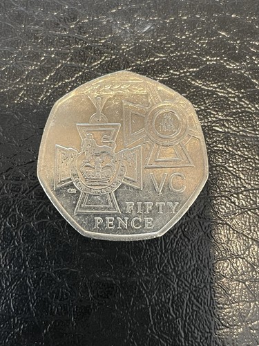 Victoria cross 50p circulated - cross,