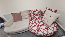 DFS- Cream/Red 3 Piece sofa