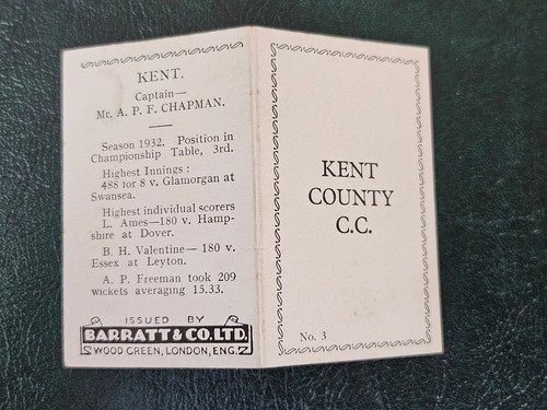 Barratt 1933 cricket - cricket, team