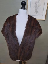 Vintage real fur lined stole - fur,