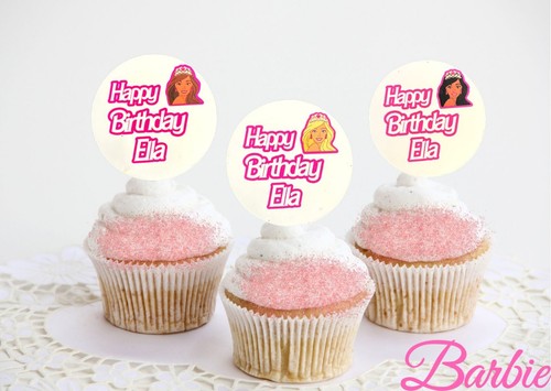 Barbie themed cupcake topper - cupcake,