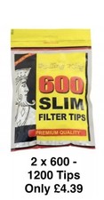 2 x 600 SLIM FILTER TIPS by