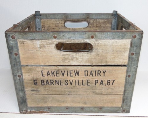 Vintage wooden metal milk - vintage,