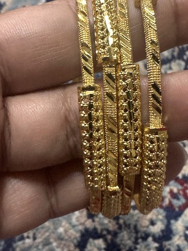 Dubai gold plated bangles set - plated,