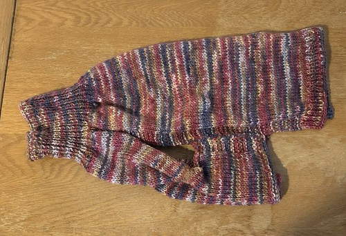 Hand knitted multi coloured - knitted, multi-coloured