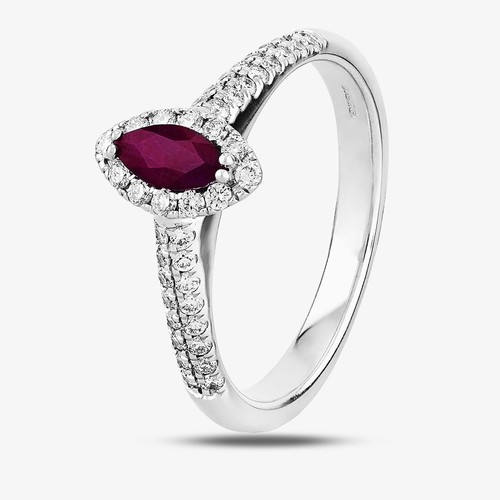 9ct white gold marquise - white, marquise-cut