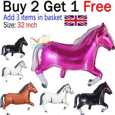 32" Horse Foil Balloon Kids Birthday Baloons Decoration Animal Supplies Helium