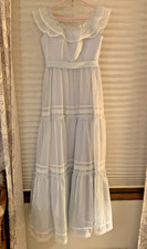 Vtg Lorie Dee Light Blue Swiss
