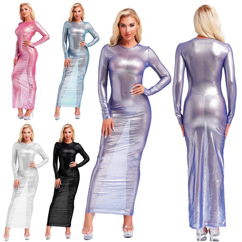 Women sheer dress metallic - sheer,
