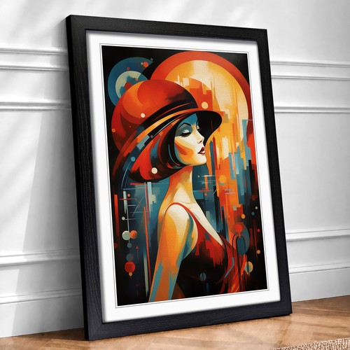 Art deco woman action - woman,