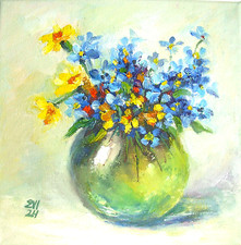 Forget-me-not in vase Original