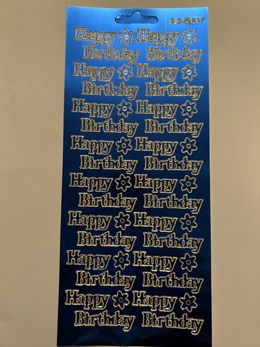 Blue foil happy birthday - blue,