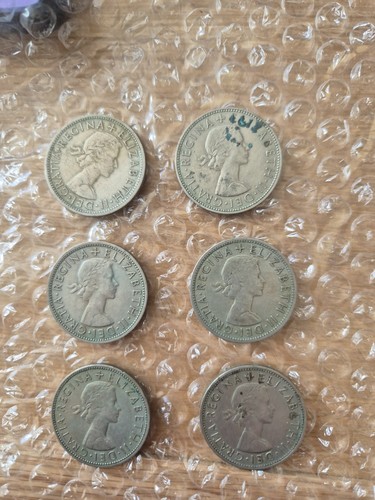 Half crown coins - 6,
