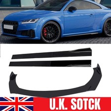 Front Bumper Lip Splitter + Side Skirts Extension For Audi TT MK2 MK3 2005-2015