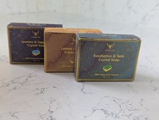 3x Luxury Organic Crystal Soap Bars Mixed Gift Set - Vegan Friendly Free UK P&P