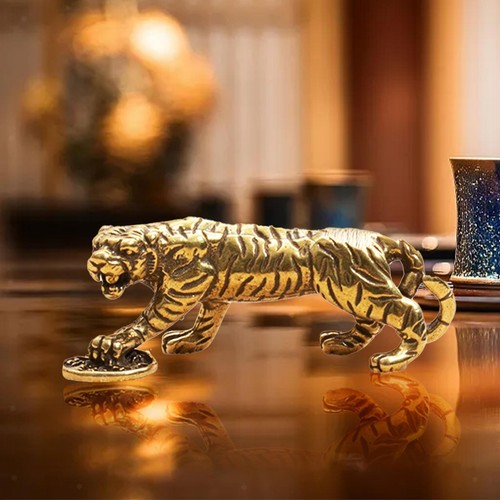 Brass tiger statue animal - statue,