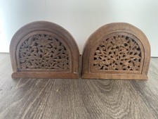 2 Vintage Carved Wooden