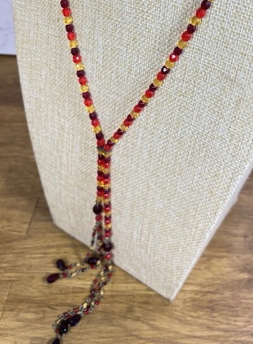 Long glass bead lariat - long,