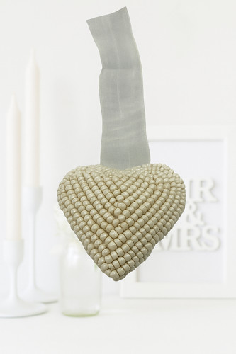 Small ivory handmade beaded - small,