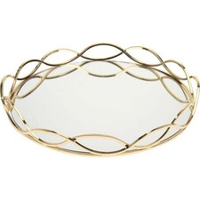 Round Gold Deep Tray With