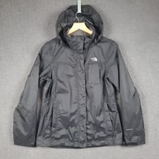 THE NORTH FACE Jacket Womens M Medium Black HyVent Waterproof Rain Coat Hooded